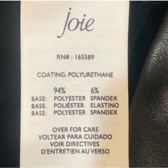NWT Joie Black Faux Leather Legging, Contemporary fit, Sz. Medium. - Picture 4 of 8